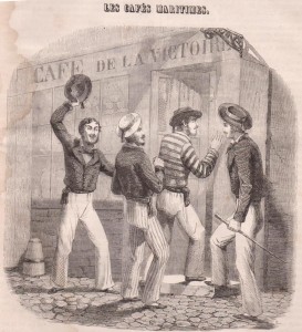 Marins entrant dans un café à Toulon - 1845